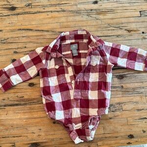GAP Red and White Button Down Shirt